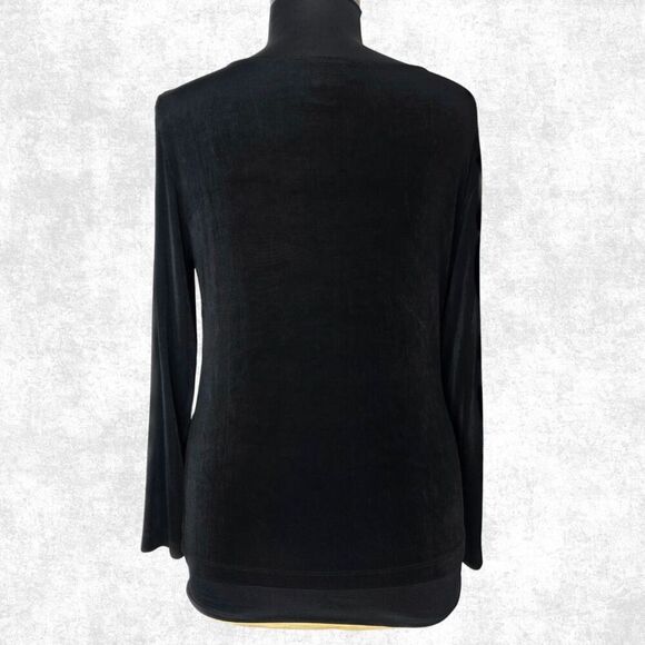 🔥 CHICO’S Travelers Black Cowl Neck Top – Size 3 (XL/16) - Picture 2 of 6
